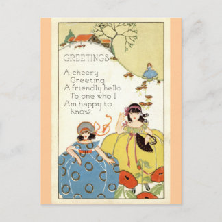 A Cheery Greeting Repro Vintage 1913 Postcard