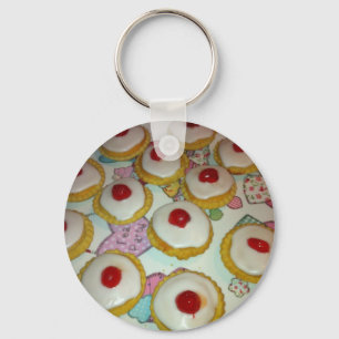 A Cherry Bakewell Tart Key Ring