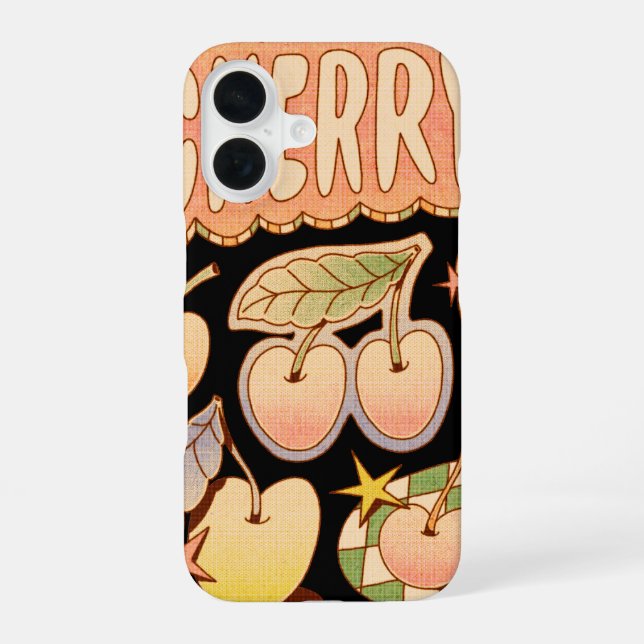 A Cherry / Cherry Illustrations iPhone 16 Case (Back)