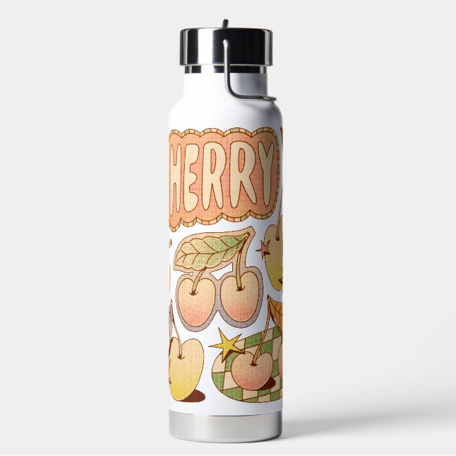 A Cherry / Cherry Illustrations Water Bottle (Left)