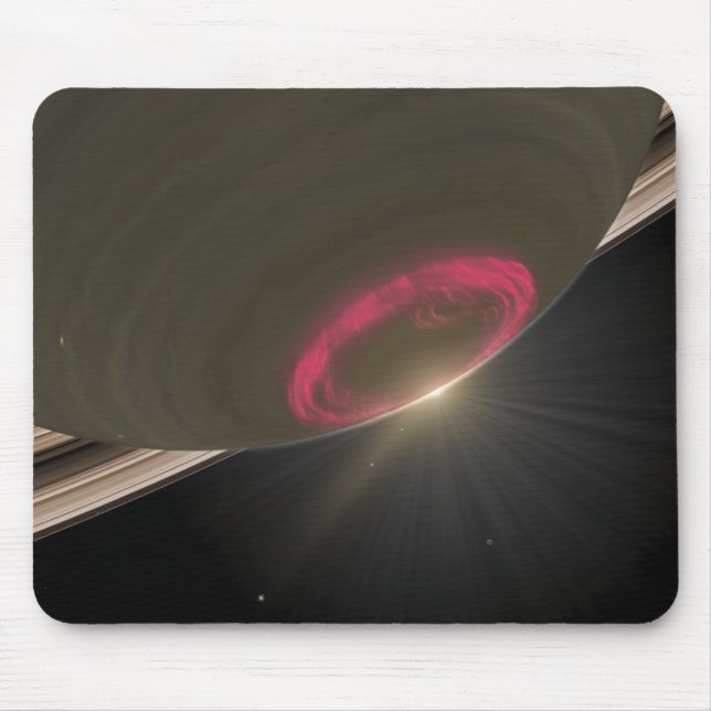 A cherry-red aurora mouse mat (Front)