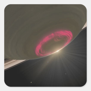 A cherry-red aurora square sticker