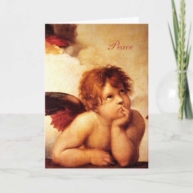 A Cherub, Detail of the Sistine Madonna - Raphael Holiday Card (Front)