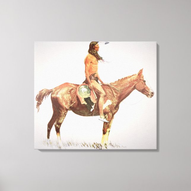 A Cheyenne Brave, 1901 (colour litho) Canvas Print (Front)