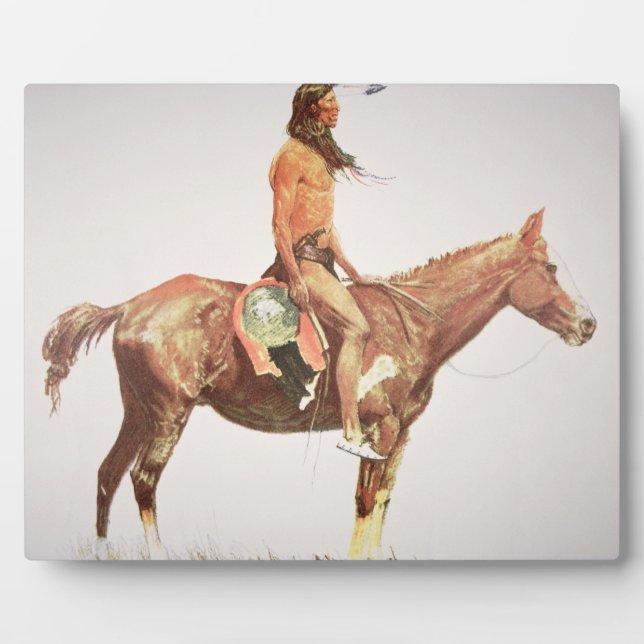 A Cheyenne Brave, 1901 (colour litho) Plaque (Front)
