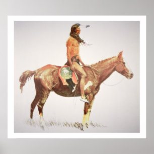 A Cheyenne Brave, 1901 (colour litho) Poster