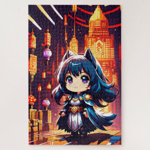 A chibi heroin in the pixel universe jigsaw puzzle