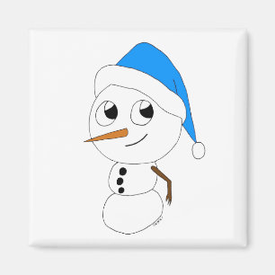 a chibi snowman magnet
