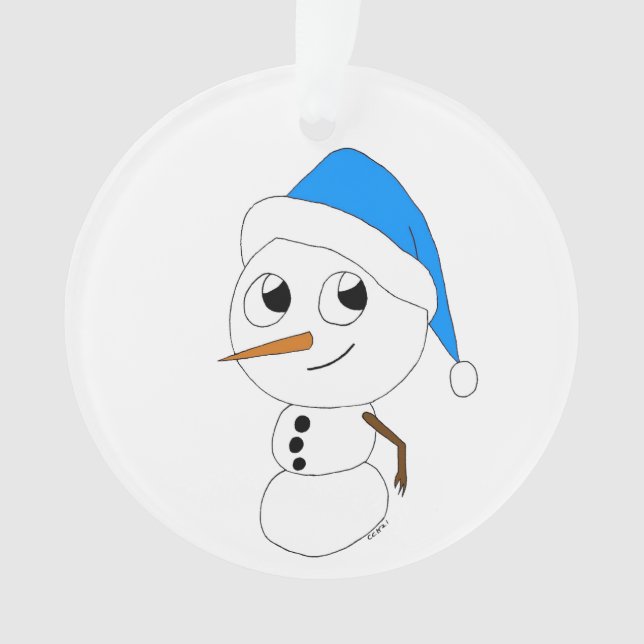 a chibi snowman    ornament (Front)