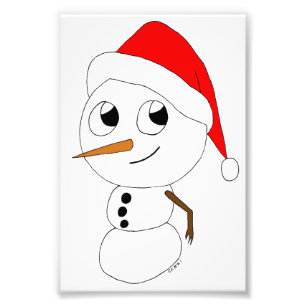 a chibi snowman  photo print