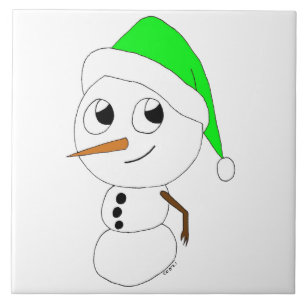 a chibi snowman tile