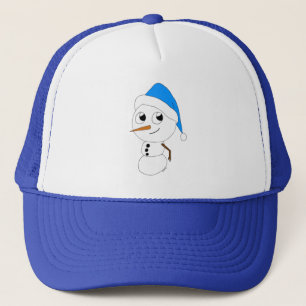 a chibi snowman trucker hat