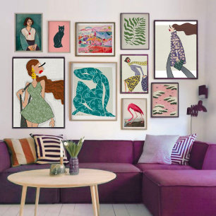 A Chic Fall Windy Day Fashion Illustration Postcard