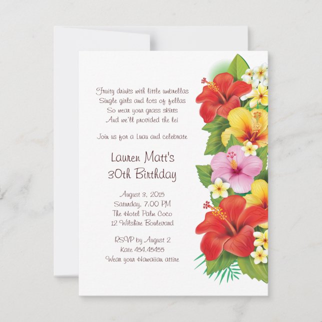 A Chic Luau Party Invitation (Front)