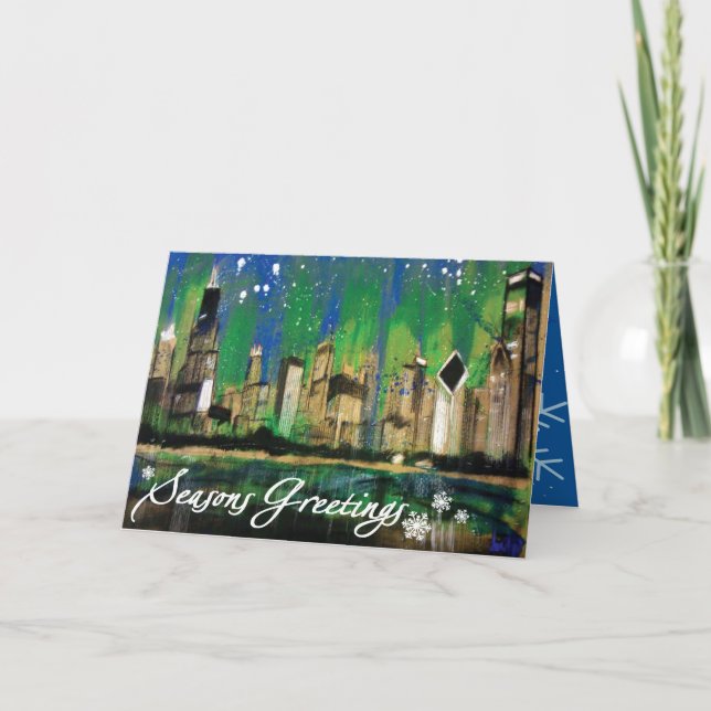 A Chicago seasons greetings Holiday Card (Front)