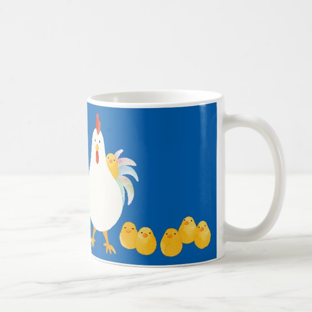 A chicken and chicks (Watercolor) Coffee Mug (Right)