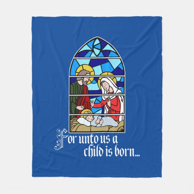 A Child is born Fleece Blanket (Front)