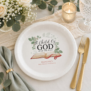 A Child of God Baby Shower Paper Plate