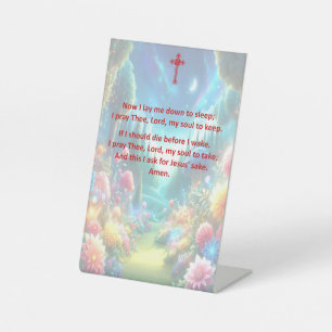 A Child's Bedtime Prayer on a Pedestal Sign