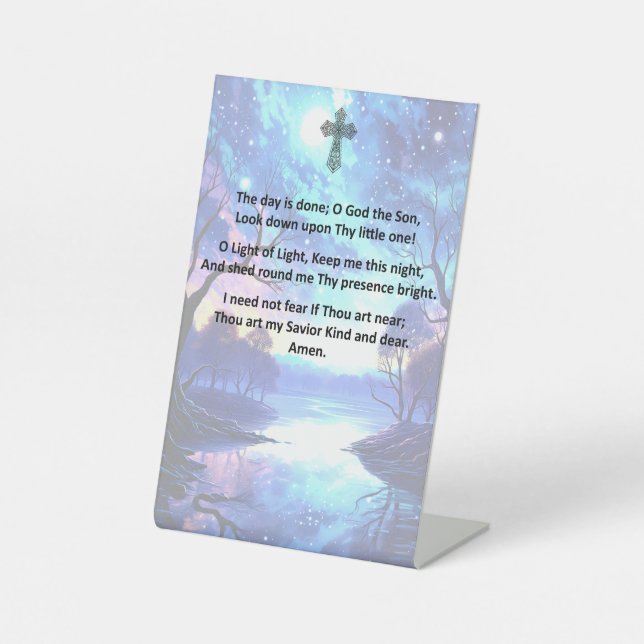 A Child's Bedtime Prayer on a Pedestal Sign (Front)