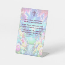 A Child's Bedtime Prayer on a Pedestal Sign