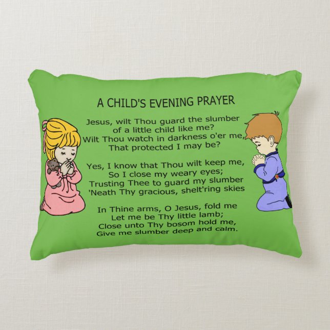 A CHILDS EVENING PRAYER DECORATIVE CUSHION (Front)