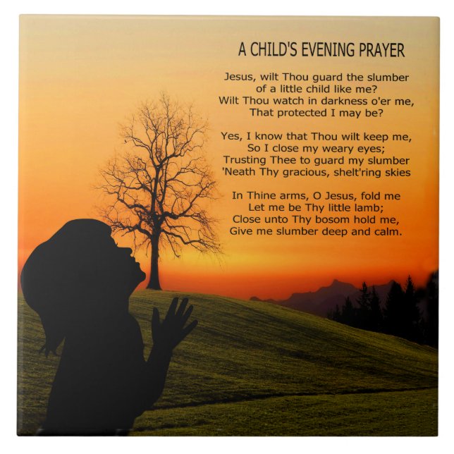 A CHILD'S PRAYER AT  SUNSET TILE (Front)