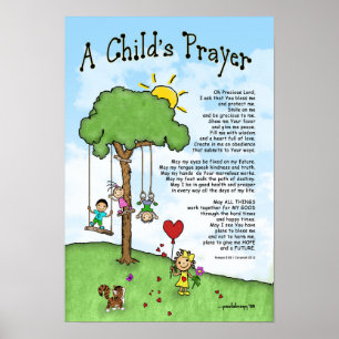 A Child's Prayer (Scriptures: Romans/Jeremiah) Poster