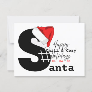 A Chill &Cosy Santa on a beach & game letter Postcard
