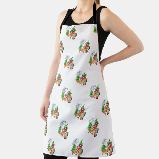 A chilli Christmas at the beach Apron (Insitu)