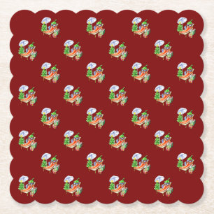 A chilli Christmas at the beach Paper Coaster