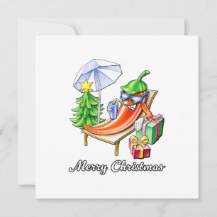 A Chilli Merry Christmas under Sunshade and Tree Thank You Card