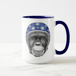 A Chimpanzee Motorcycle Rider Mug