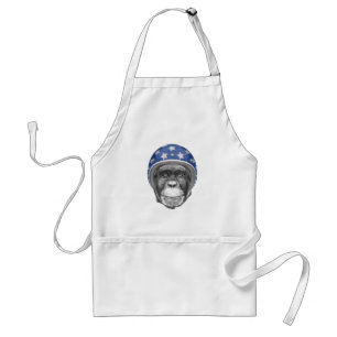 A Chimpanzee Motorcycle Rider Standard Apron