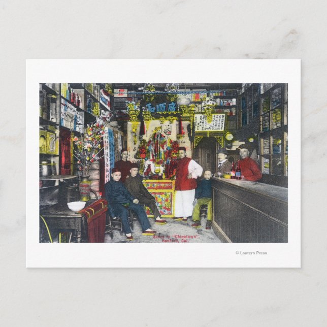 A Chinatown SceneHanford, CA Postcard (Front)