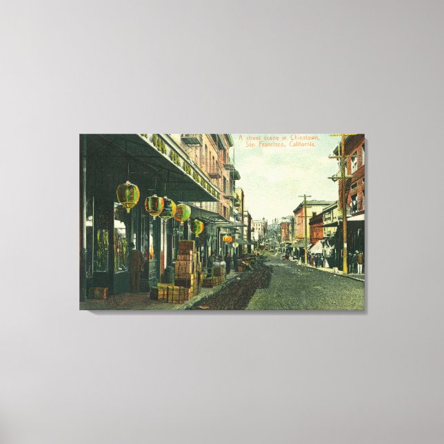 A Chinatown Street Scene Canvas Print (Front)