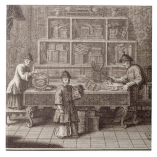 A Chinese Calligraphy Shop, from an account of the Tile