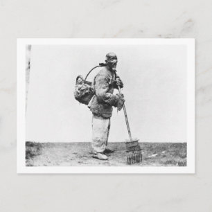 A Chinese day labourer, c.1870 (b/w photo) Postcard