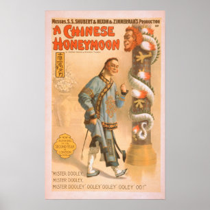 "A Chinese Honeymoon" Theatrical Play Poster