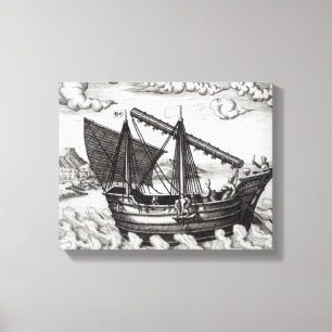A Chinese Junk Canvas Print