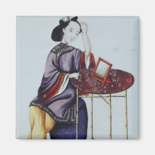 A Chinese Woman Arranging her Hair Magnet