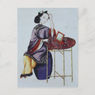 A Chinese Woman Arranging her Hair Postcard