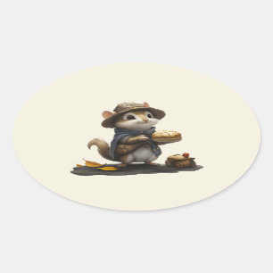 A Chipmunk off the Old Block Oval Sticker
