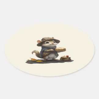 A Chipmunk off the Old Block Oval Sticker