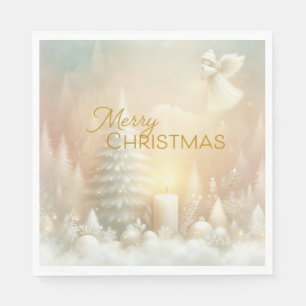 A Christmas Angel Fantasy Snowy Landscape Napkin
