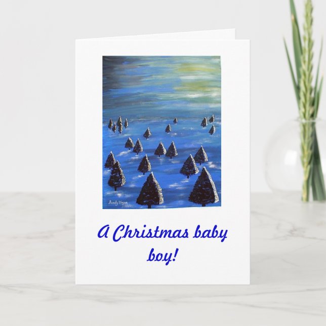 A Christmas baby boy! Holiday Card (Front)