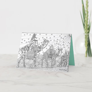 A Christmas card to colour for your friends.