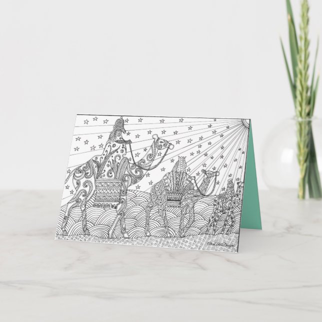 A Christmas card to colour for your friends. (Front)