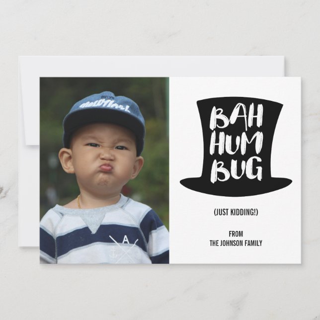 A Christmas Carol Bah Humbug Holiday Photo Card (Front)