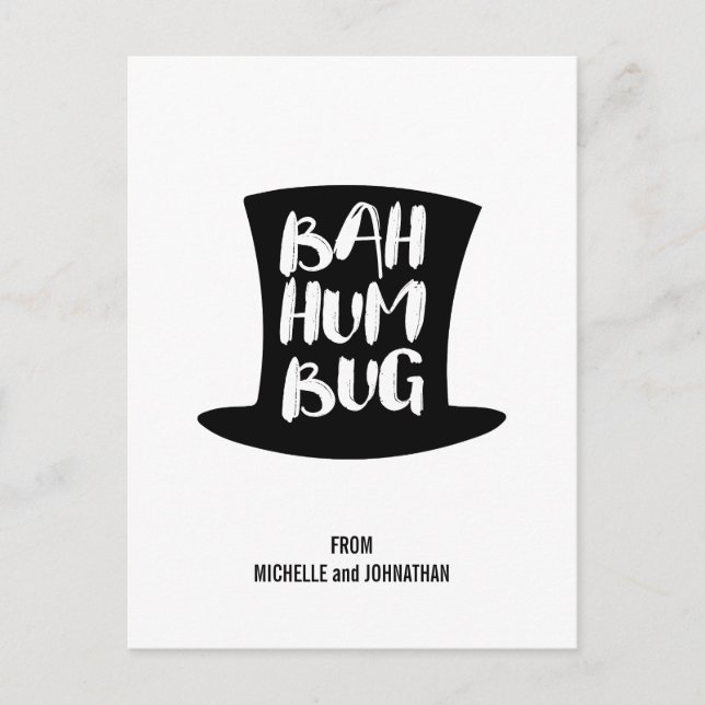 A Christmas Carol Bah Humbug Holiday Postcard (Front)